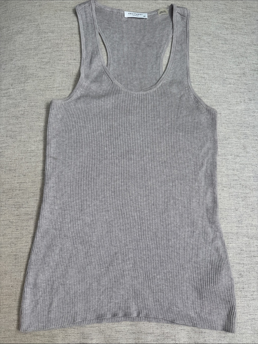 Equipment Femme Ribbed Knit Tank Top - Light Gray
